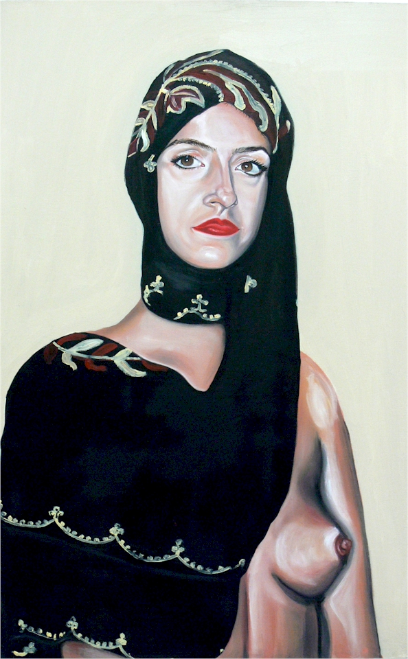 self portrait with mother's headscarf and the breast of kate moss